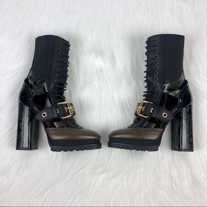 Burberry Westmarsh Olive Snakeskin Military Boot
